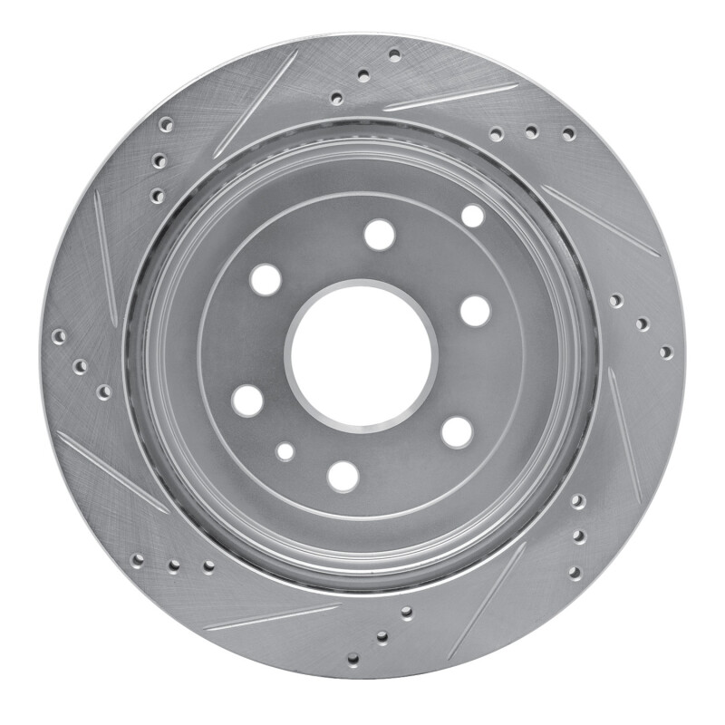 Buick Enclave Brake Rotor (1) - Rear Right - R1 Concepts - Drilled & Slotted - Silver - `07-`17